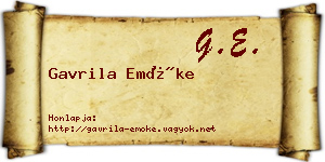 Gavrila Emőke névjegykártya